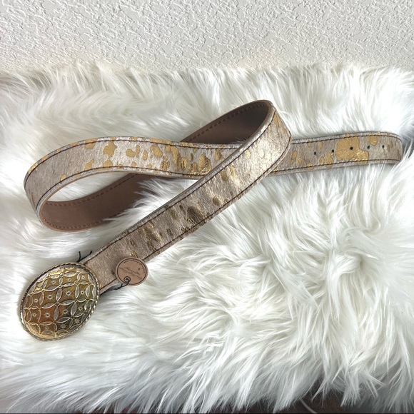 Erin Knight Designs Gold Buckle and Hide Belt - Picture 9 of 13